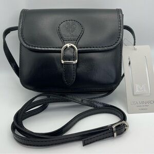 Lisa Minardi Black Leather Crossbody Bag
